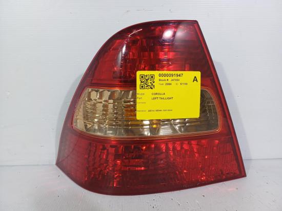 toyota Corolla ZZE122R LEFT TAILLIGHT 