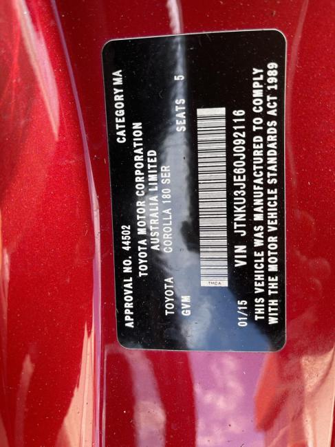 toyota Corolla 2015 Parts & Wrecking