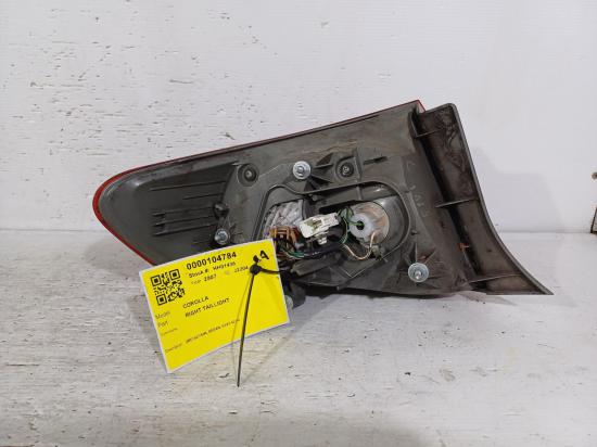 toyota Corolla ZRE152R Mar 2007 RIGHT TAILLIGHT 