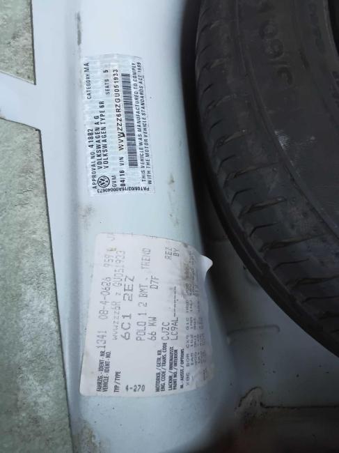 volkswagen Polo 66TSI Apr 2016 Parts & Wrecking