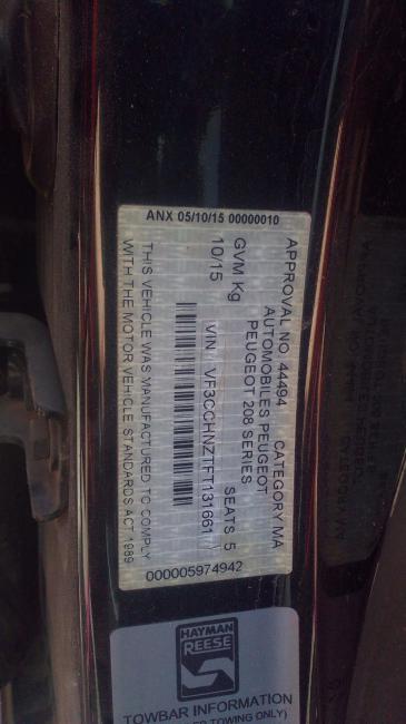 peugeot 208 ALLURE Oct 2015 Parts & Wrecking