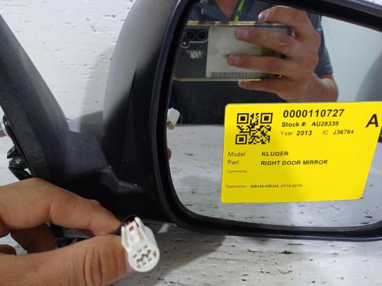toyota Kluger GSU40R Nov 2013 RIGHT DOOR MIRROR