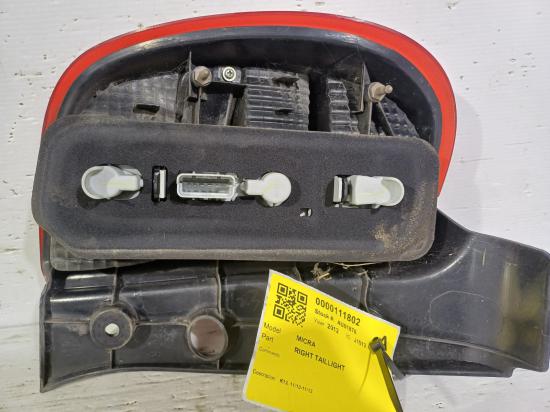 nissan Micra K13 Sep 2012 RIGHT TAILLIGHT