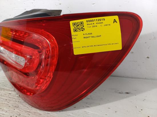 mercedes A Class W176 Nov 2014 RIGHT TAILLIGHT 