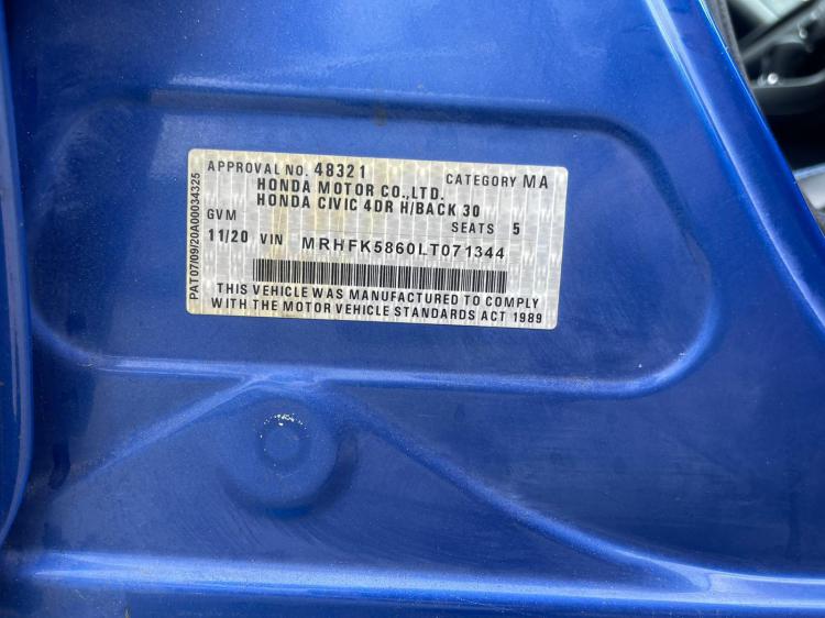 honda Civic 10 GENERATION 2020 Parts & Wrecking