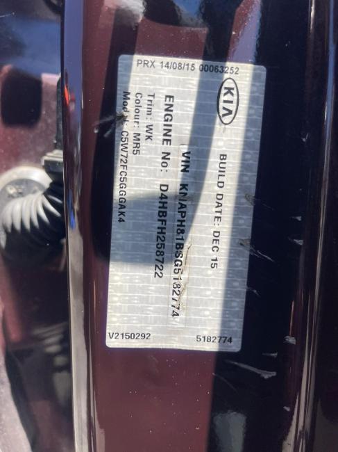 kia Sorento UM 2016 Parts & Wrecking