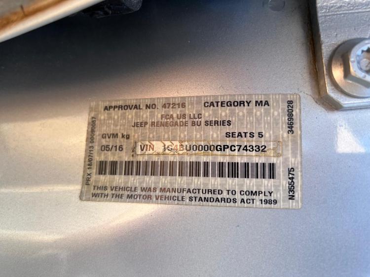 jeep Renegade BU 2016 Parts & Wrecking