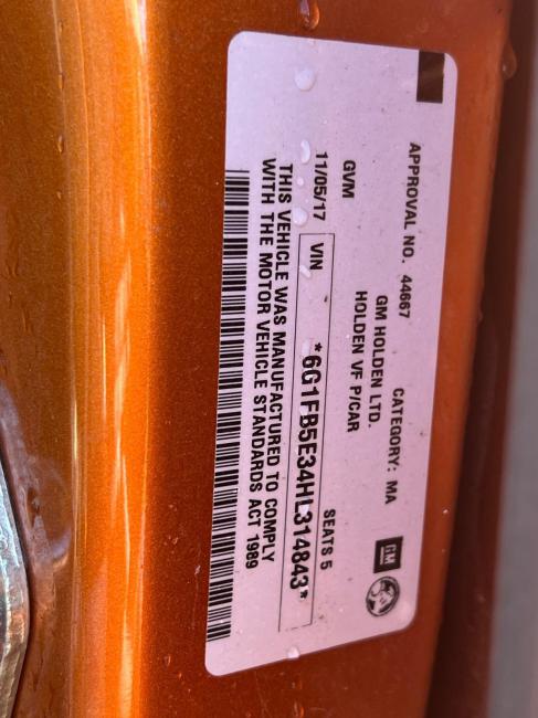 holden Commodore VF 2017 Parts & Wrecking