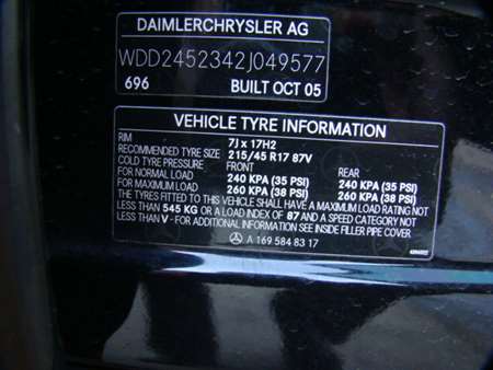 mercedes benz B Class B200 TURBO SPOR 05 2005 Parts & Wrecking
