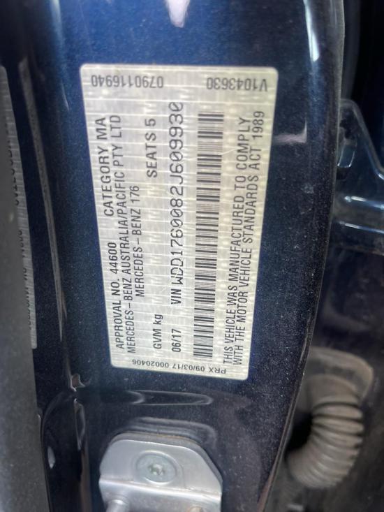 mercedes benz A 200 D 2017 Parts & Wrecking