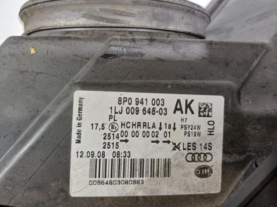 audi A3 8P 2009 LEFT HEADLAMP 