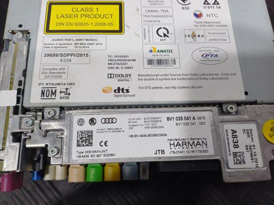audi S3 Nov 2016 STEREO/HEAD UNIT 
