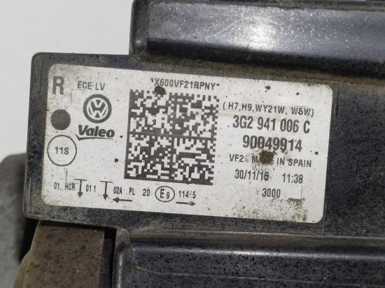 volkswagen Passat 2017 RIGHT HEADLAMP 