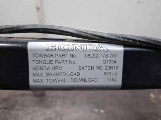 honda Hrv Jul 2019 TOWBAR 