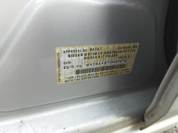 nissan Pulsar ST Mar 2013 Parts & Wrecking