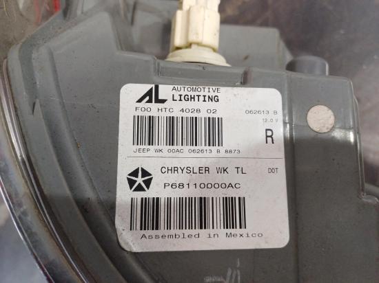 jeep Grandcherokee 2013 RIGHT TAILLIGHT 