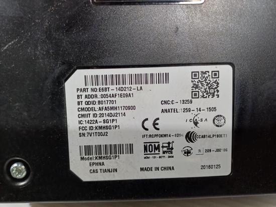 ford Ranger 2016 STEREO/HEAD UNIT 