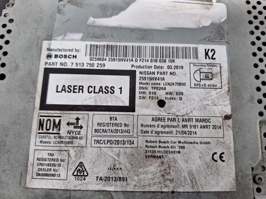 nissan Qashqai ST-L May 2019 STEREO/HEAD UNIT 