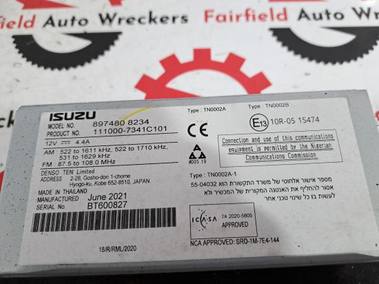 mazda Bt 50 2021 STEREO/HEAD UNIT 