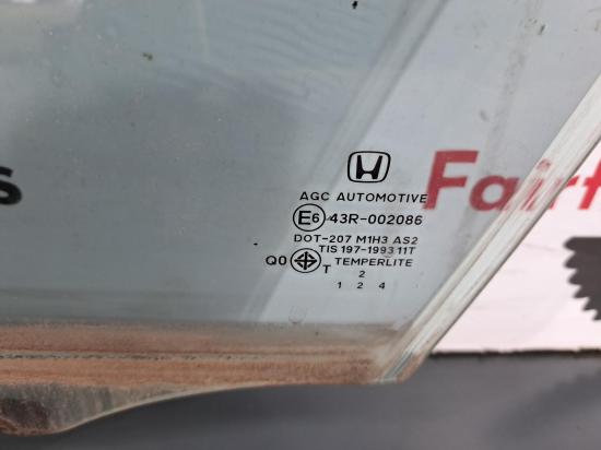 honda Civic Aug 2012 LEFT FRONT DOOR WINDOW 