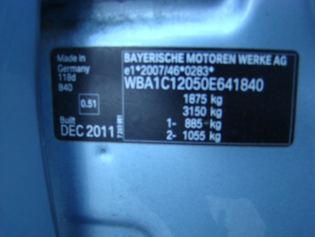 bmw 1 Series 118D May 2012 Parts & Wrecking