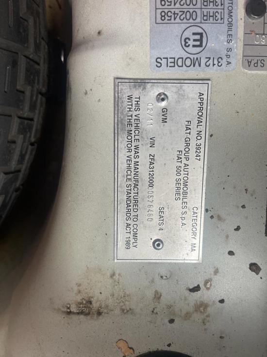 fiat 500 2011 Parts & Wrecking