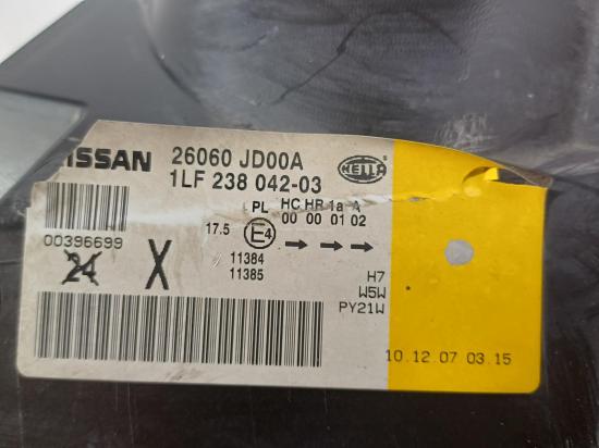 nissan Dualis J10 Mar 2008 LEFT HEADLAMP 