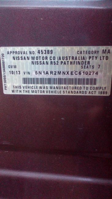 nissan Pathfinder ST Oct 2013 Parts & Wrecking