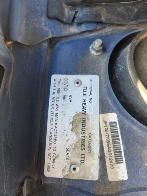 subaru Impreza IMPREZA 2011 Parts & Wrecking