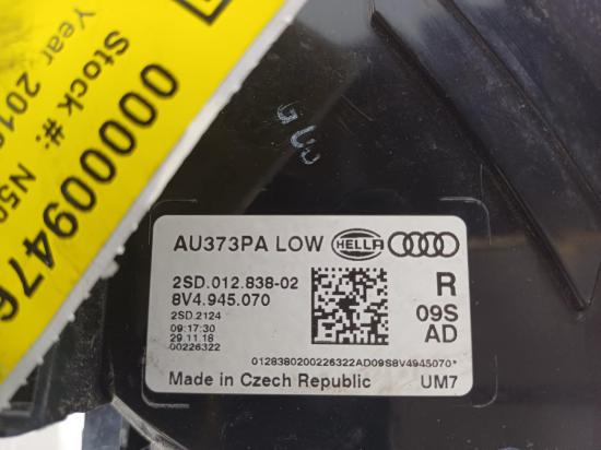 audi A3 8V Dec 2019 RIGHT TAILLIGHT 