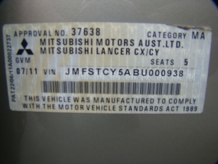 mitsubishi Lancer Jul 2011 Parts & Wrecking