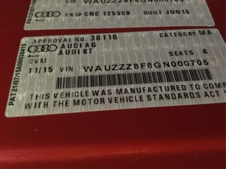 audi A3 8F QUATTRO 2015 Parts & Wrecking