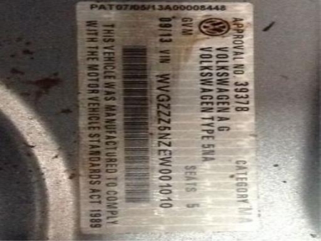 volkswagen Tiguan 5N 2013 Parts & Wrecking