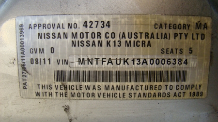 nissan Aug 2011 Parts & Wrecking