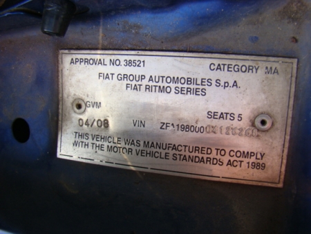 fiat Ritmo Apr 2008 Parts & Wrecking