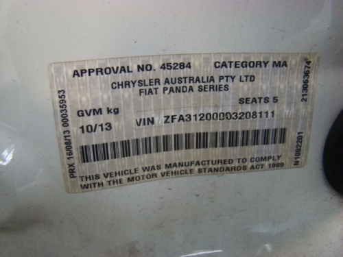 fiat Panda Oct 2013 Parts & Wrecking