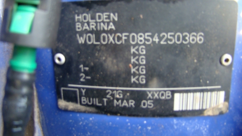 holden Barina Oct 2005 Parts & Wrecking
