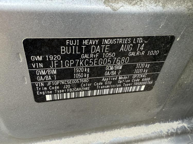 subaru Impreza G4 Aug 2014 Parts & Wrecking