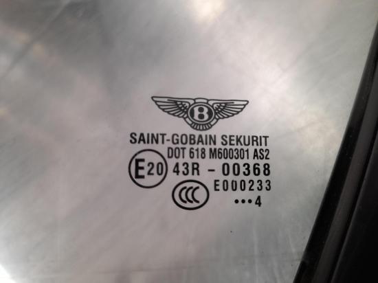 bentley Continental 2005 Left Front 1/4 Door Glass 
