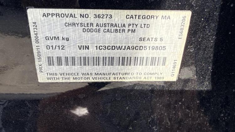 dodge Caliber PM Jan 2012 Parts & Wrecking