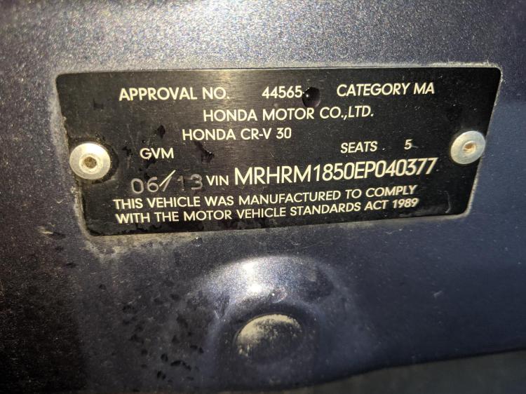 honda Cr V 2WD VTI Jun 2013 Parts & Wrecking