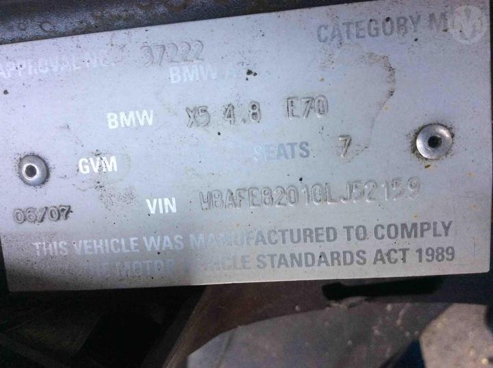 bmw X5 E70 4.8I N62TU 04 2007 Parts & Wrecking