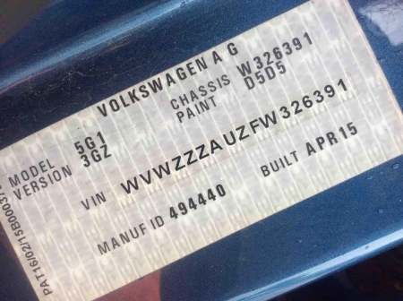 volkswagen Golf 7 2015 Parts & Wrecking
