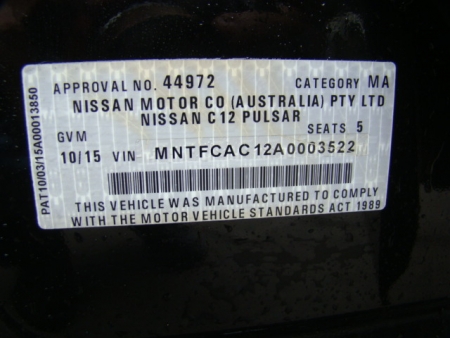 nissan Pulsar SSS Jul 2015 Parts & Wrecking