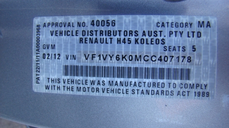 renault Koleos Jan 2012 Parts & Wrecking