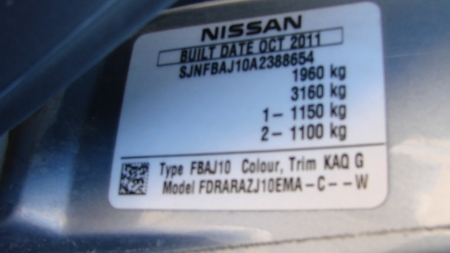 nissan Dualis Nov 2011 Parts & Wrecking