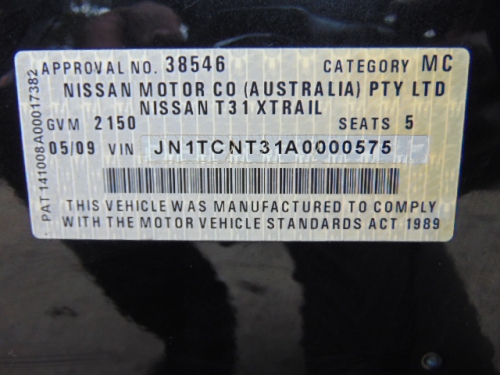 nissan Xtrail T31 May 2009 Parts & Wrecking