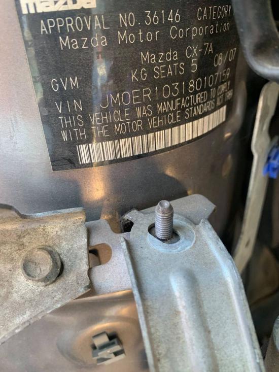 mazda Model Kg CX7 2007 Parts & Wrecking