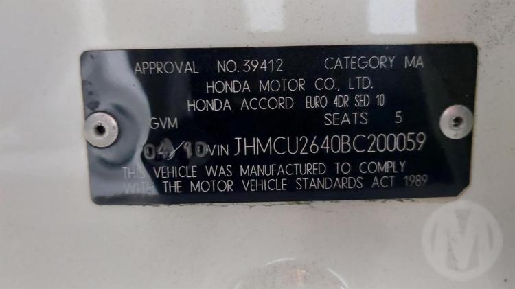 honda Accord CU Apr 2010 Parts & Wrecking