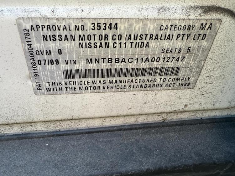 nissan Tiida C11 Jul 2009 Parts & Wrecking